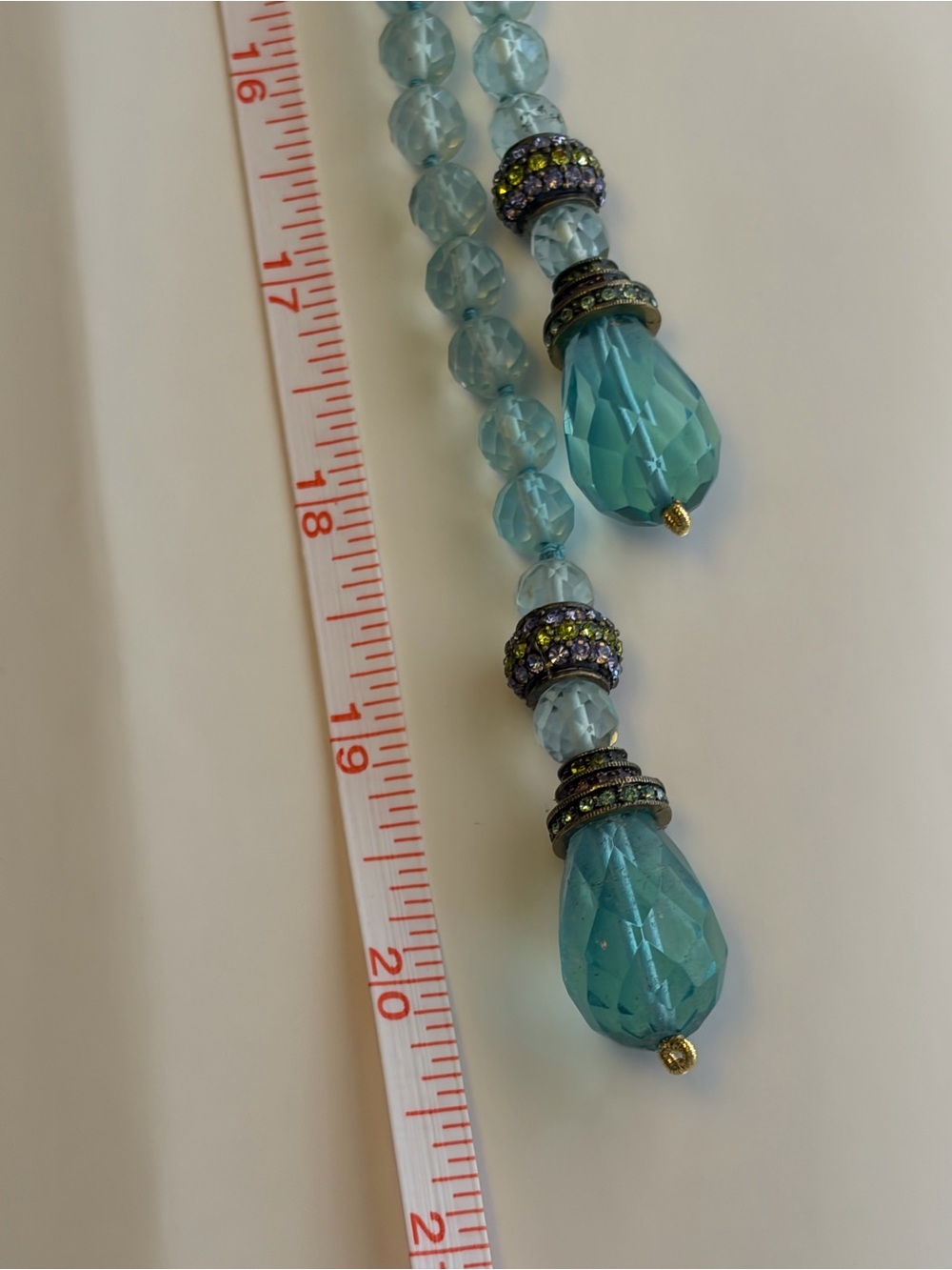 Heidi Daus Statement Necklace Crystal Plume Bead Art Deco Vintage - Picture 6 of 7
